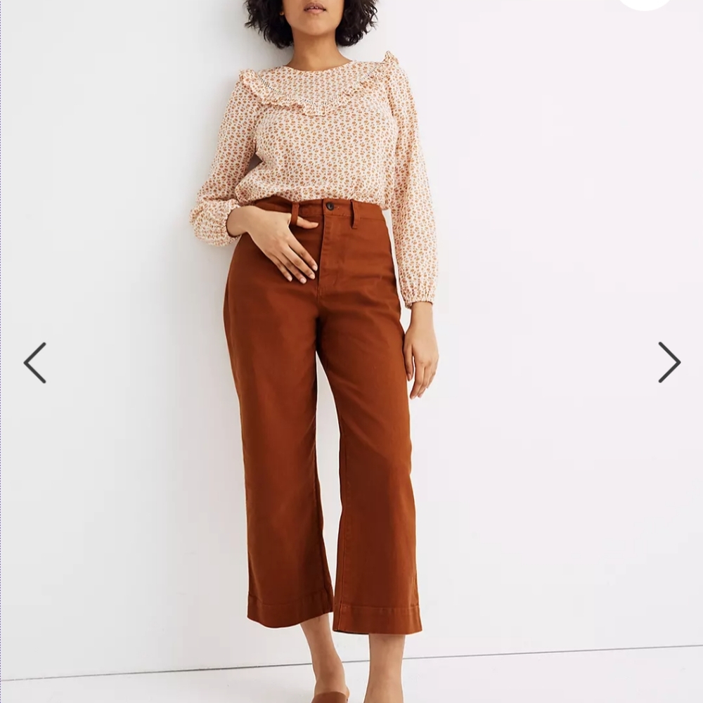 Madewell Curvy Slim Emmett Wide Leg Crop Pants